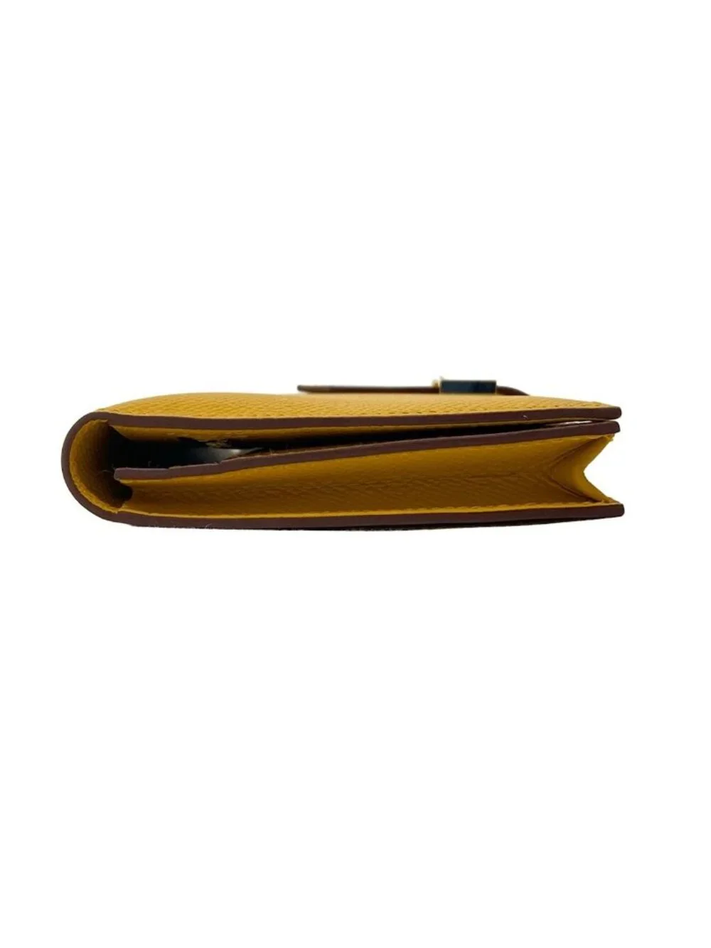 Hermes Wallet Bearn Souffle Joan Ambre Gold Protection
